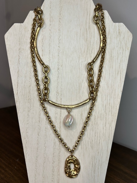 White House Black Market Jewelry - White House Black Market Convertible 3-in-1 Gold-tone Layered Pearl Necklace
